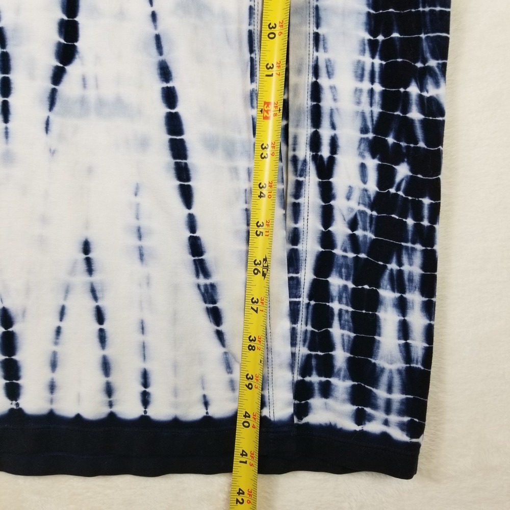 Athleta Maxi Skirt Womens Small S Navy Blue Tie Dye Shibori Side Slit Tencel - Picture 7 of 8
